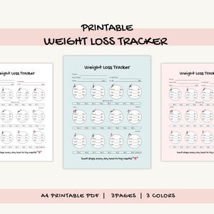 12-Week Weight Loss Tracker Bundle,Printable Wellness Journal,Body Measurement -Fitness Progress Log, Pink White, & Neutral Aesthetic
