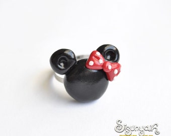 ミニーマウスの調節可能なリング - 彼女へのギフト