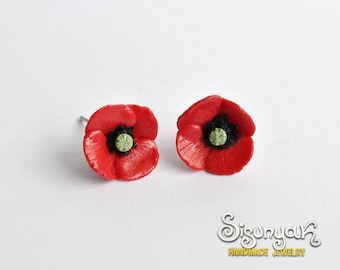 Mohnblumen Ohrringe - Ohrstecker - Geschenke für Sie