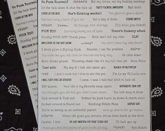 SAVAGE : Sticker Quotes *Uncut