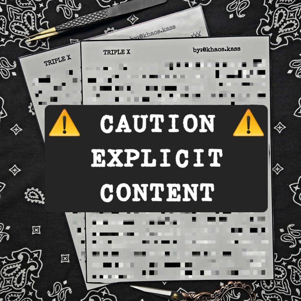 TRIPLE X Quote Sticker Sheet – Explicit, Flirty, NSFW Vinyl Decals for Journals, ATCs, Crafts