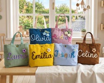 Personalized Name Tote Handbag, Children's name handbags, Corduroy Tote Handbag, Custom Children's Gift, Baby Shower Gifts