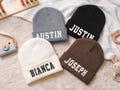 Personalized Embroidered Baby Beanie, Custom Family Matching Beanie, Kids Winter Beanie, Baby Shower Gift, Christmas Family Gift