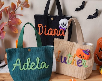 Personalized  Halloween Trick or Treat Bag, Halloween Candy Bag, Candy Handbag with Name, Halloween Kids Gift