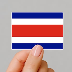 Costa Rican Flag Sticker, Flag of Costa Rica, Waterproof Vinyl