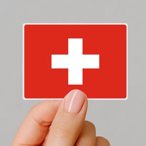 Switzerland Flag Sticker: Glossy Waterproof Vinyl Decal