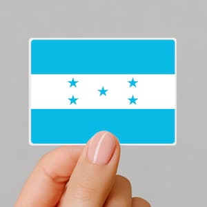 Honduras Flag Sticker, Honduras, Waterproof Vinyl