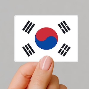 South Korean Flag Sticker, South Korea Flag Sticker, Waterproof Vinyl