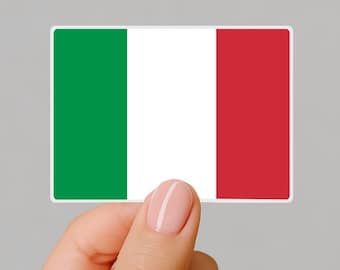 2 Large Italian Flag Color Stickers – 180mm Glossy Domed Gel Finish – Car Decal
