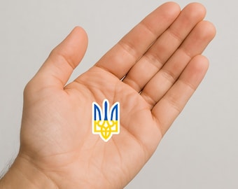 Ukrainian Trident Sticker, Ukrainian Tryzub Sticker, Waterproof Vinyl Sticker