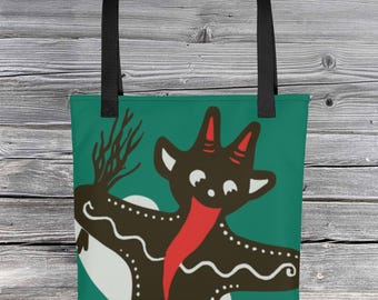 Happy Krampus Holiday Tote Bag