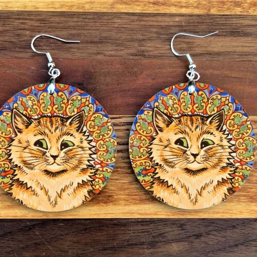 White Felt Cat Charm By Louis Wain