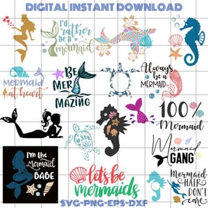 Little Mermaid SVG Bundle, Little Mermaid Png, Ariel Svg Files for Cricut and Silhouette, Flounder Svg Clipart Digital Download