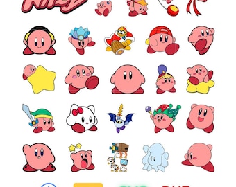 Kirby Bundle Svg, Kirby Little Star Svg, Kirby Face Svg, Games Svg, Cricut, Silhouette Vector Cut File, Kirby Bundle, Gifts for Her, SVG