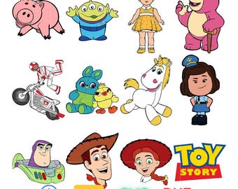 Toy Story SVG Clipart Bundle, Buzz Lightyear Woody Jessie PNG, Toy Story Cut Files for Cricut Silhouette, Instant Download PNG