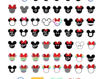 マウスヘッド SVG、バンドル SVG、城 SVG、クリップアート、Cricut SVG ファイル、レイヤード SVG、マウスヘッド SVG、ミニーとマウス SVG バンドル、マウスの耳 PNG