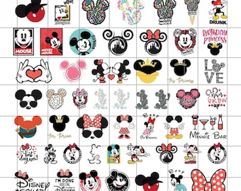 Cute Mouse Svg Bundle, Mickey Layered Head Png, Tumbler Mug Svg Files For Cricut, Minnie Birthday Tshirt Digital File , For Silhouette