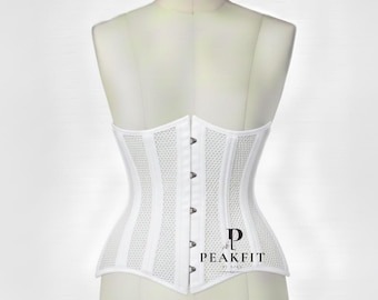 PVC Mesh Corset - Underbust Corset , Steel Boned