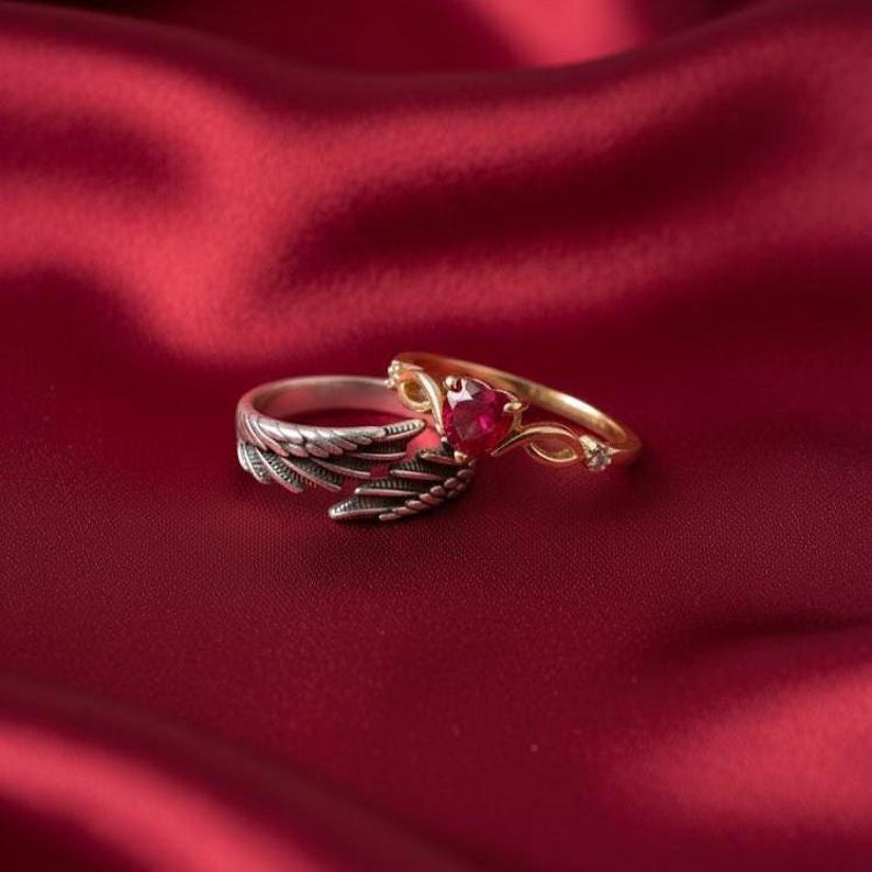 Open angel wing wrap ring – silver bird wing jewelry image 3