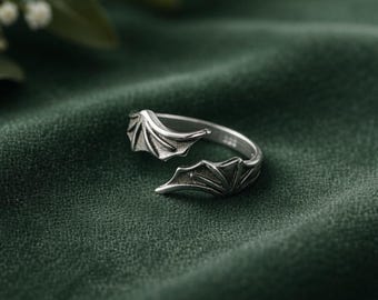 Anillo de ala de murciélago ACOTAR: regalo ajustable para amantes de los libros de la corte nocturna