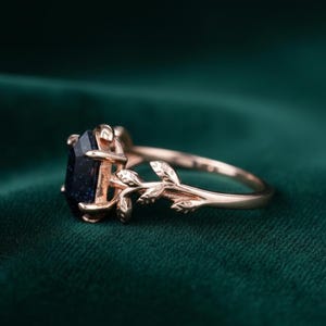 Onyx storm fantasy sparkly black and violet stone sandstone statement ring image 11