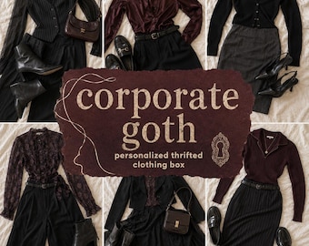 The Corporate Goth Clothing Bundle | Thrifted Dark Office Siren Mystery Clothing Bundle | Sizes S–2X