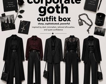 The Corporate Goth Clothing Bundle | Thrifted Dark Office Siren Mystery Clothing Bundle | Sizes S–2X