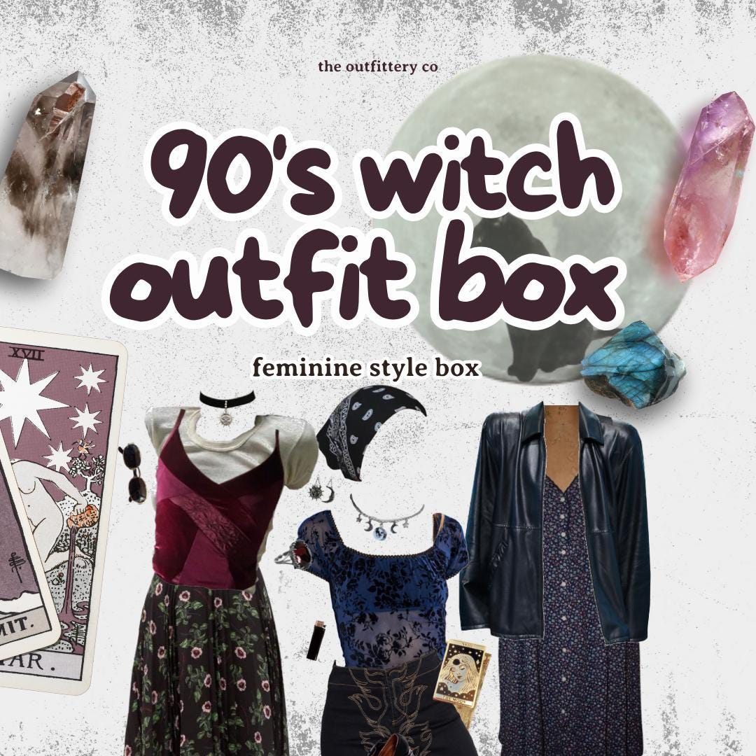 The 90's Witch Outfit Box | Thrifted Mystical Grunge Clothing Bundle | Sizes S-2X