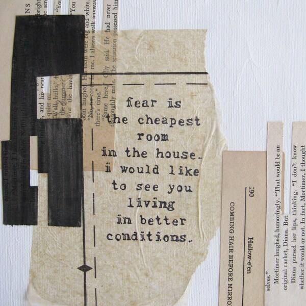 paper collage on canvas with hafiz quote.  better.