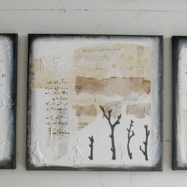 abstract painting.  mixed media triptych.  it's a matter of perspective.