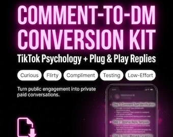 TikTok Kommentar-zu-DM-Conversion-Kit für OnlyFans Ersteller | *Psychologie Scripts + Plug & Play Antworten
