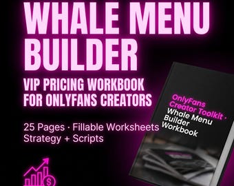 Whale MenuGenerator Workbook | OnlyFans VIP Preissystem | Hohe Spitze Tipp | PPV und JOI Bundle | Ersteller Guide pdf