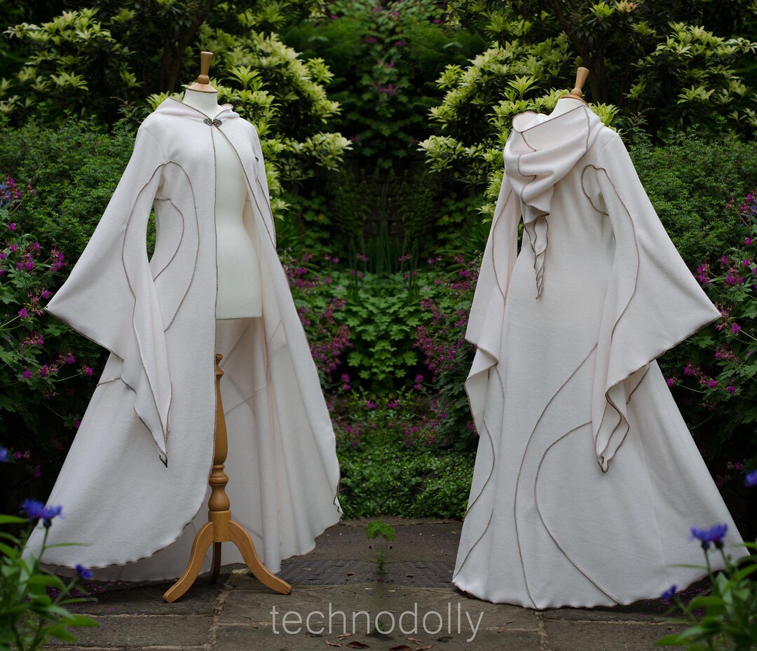 Cloack Rag Ivory Fleece Hooded Cloak: Floor Length Medieval Robe - Etsy
