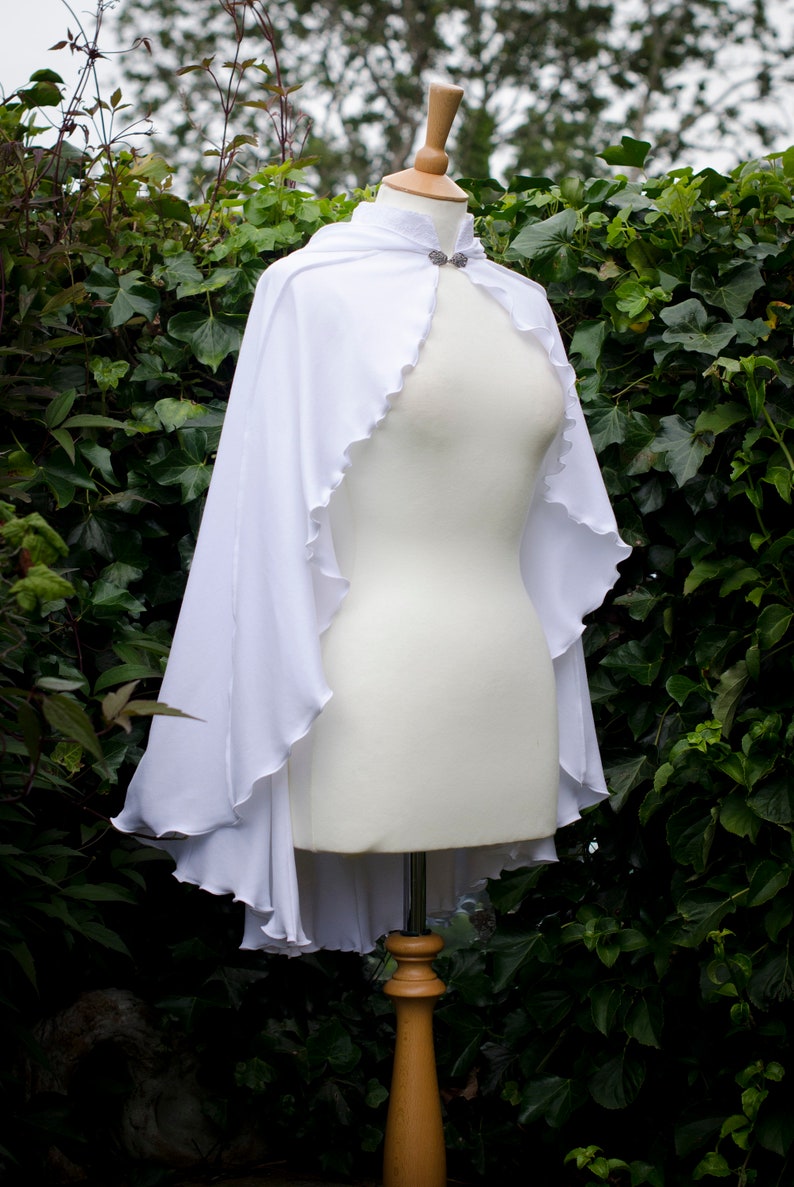 Druid Lily Cape With Pixie Hood White Wedding Cape White - Etsy