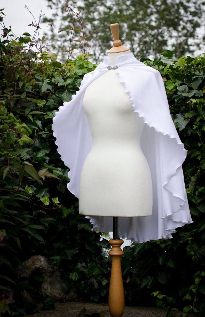 Druid Lily Cape With Pixie Hood White Wedding Cape White - Etsy
