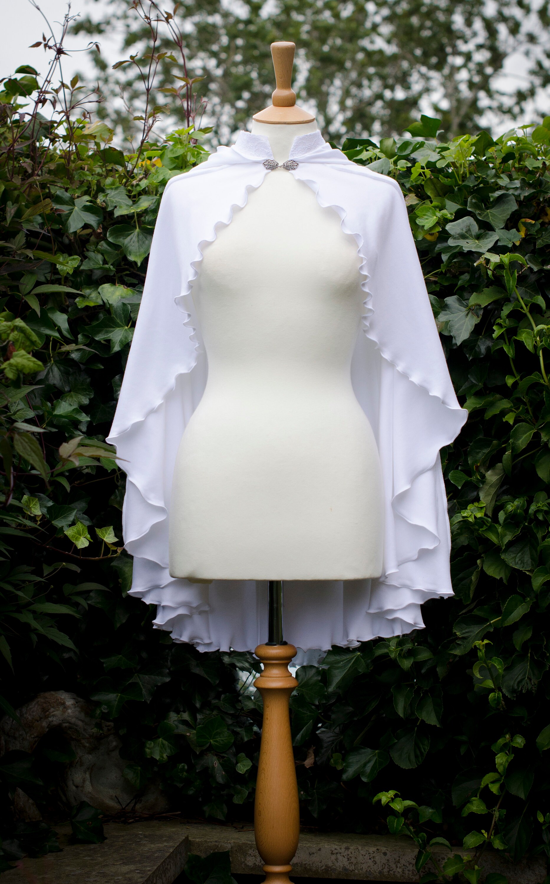 Druid Lily Cape with pixie hood white wedding cape white Etsy