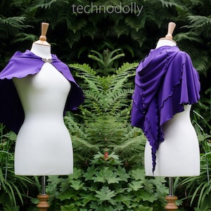 Purple Luna Capelet ~ purple cape, hooded cape, druid cape, viking cape, medieval larp costume, pagan cloak, witchy renaissance, technodolly