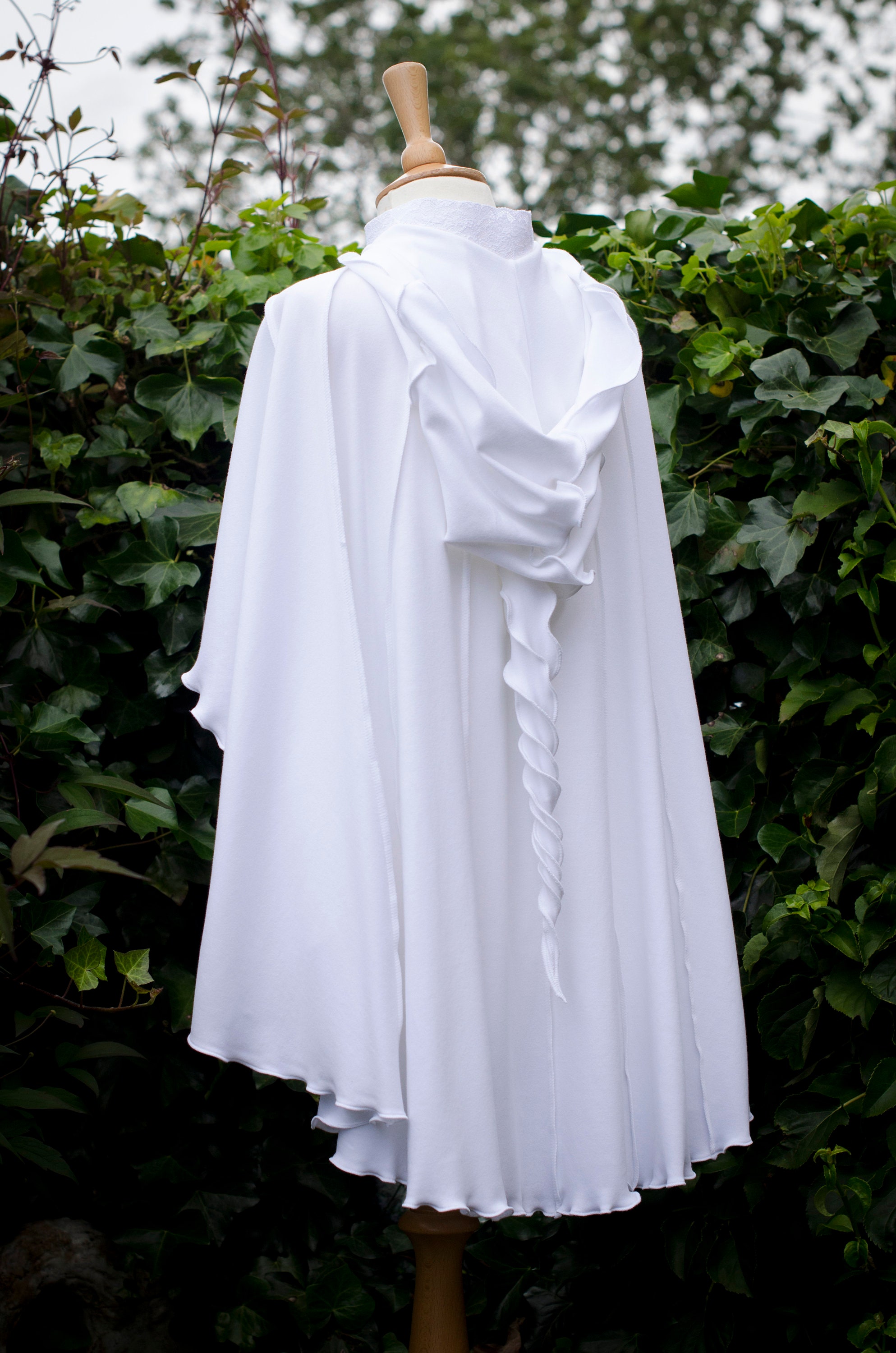 Druid Lily Cape with pixie hood white wedding cape white Etsy
