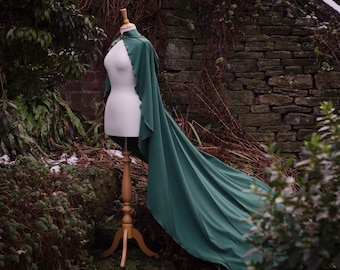 Donkergroene druïdemantel: katoenjersey handvastenceremoniekostuum