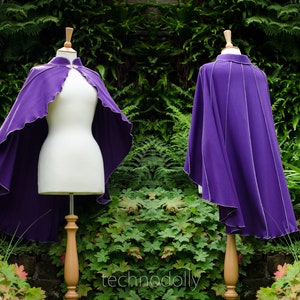 Druid Lily Capelet ~ purple cape cloak wizards witches faeries adventure pixies larp cosplay purpleness technodolly