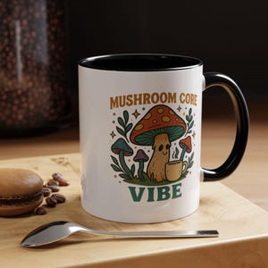 Mushroom Core Coffee Mug, Whimsical Coffee Cup, Fun Gift for Garden Lovers, Nature Lover Mug, Unique Kitchen Decor, Vibrant Coffee Mug
