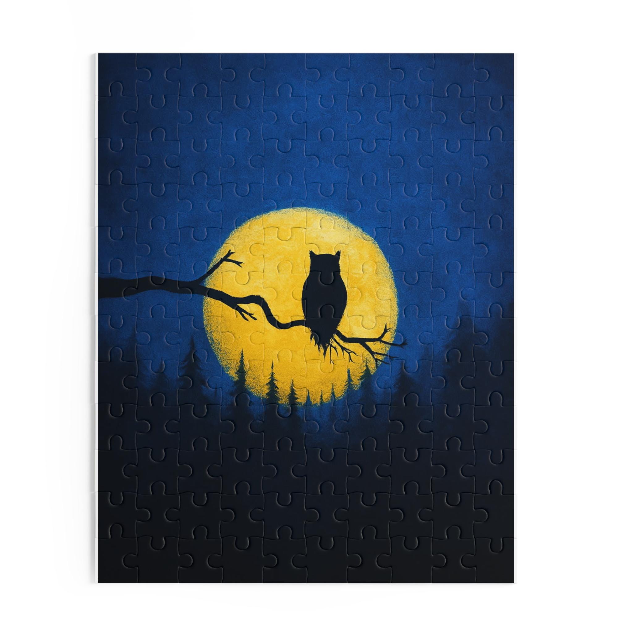 Puzzle, Hand Drawn Owl at Night, Gift Idea for Puzzle Enthusiasts, 120-Piece, 252-Piece, 500-Piece, 