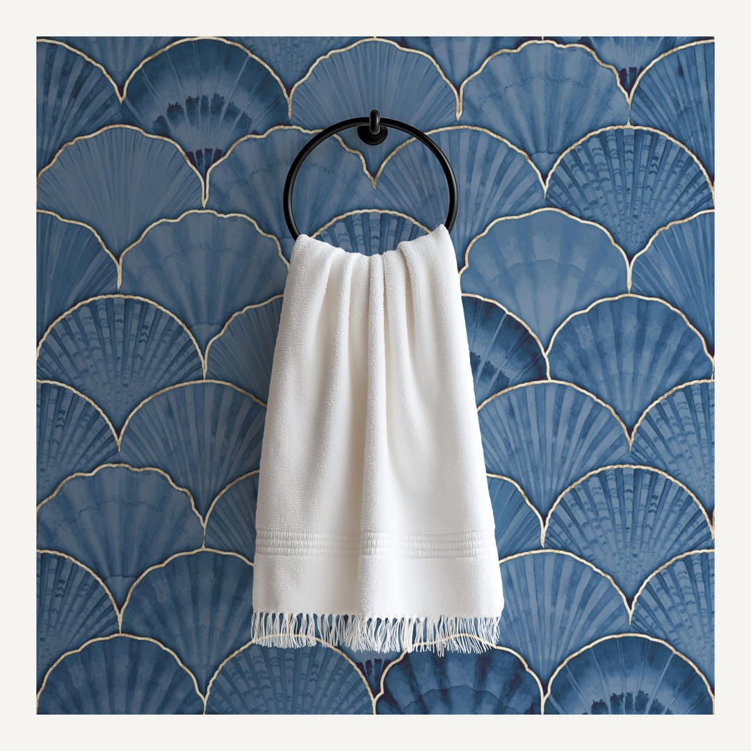 Coastal Wallpaper Shell Wall Decoration Nautical Wallpaper Bathroom ...