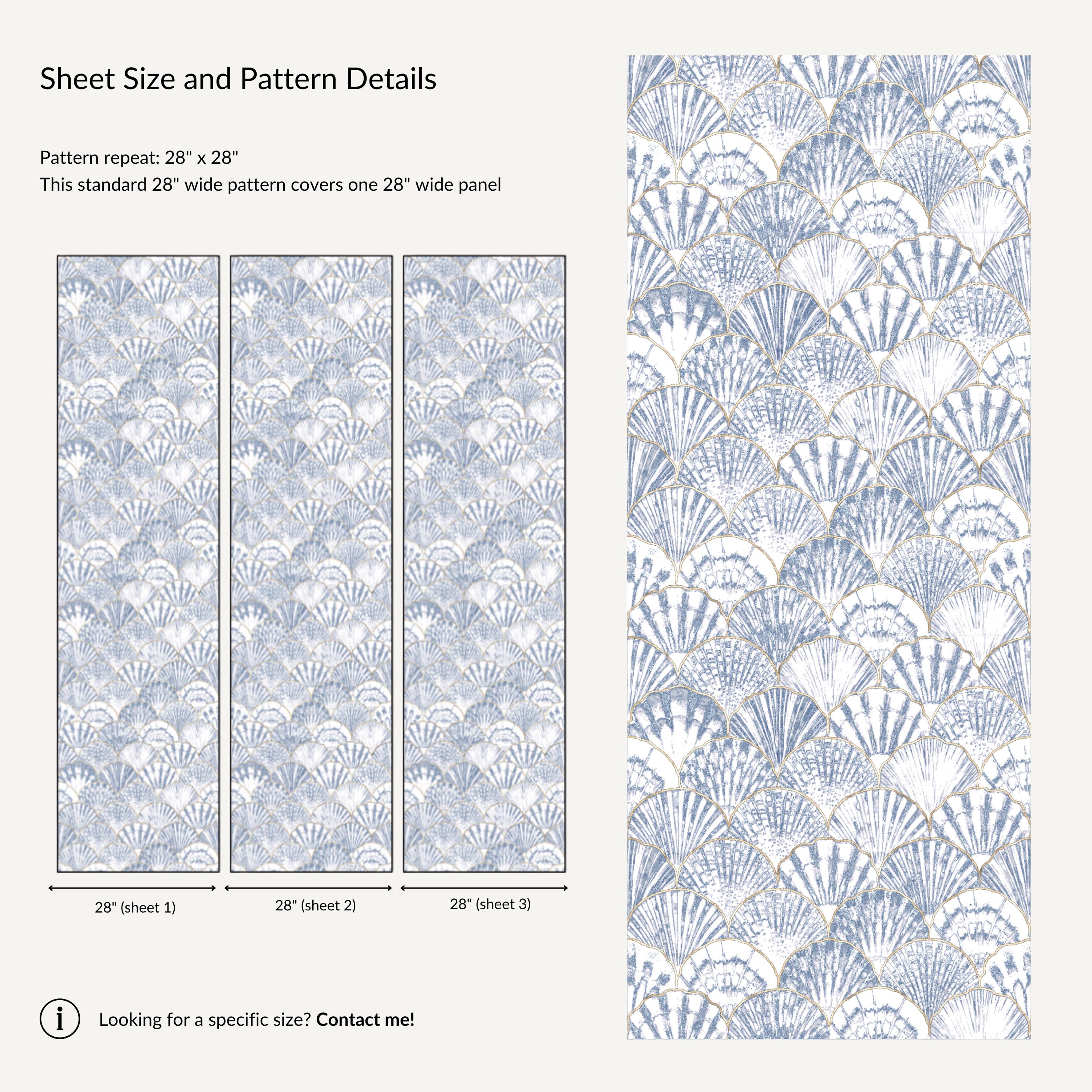 Coastal Wallpaper Shell Wall Decoration Nautical Wallpaper Bathroom ...