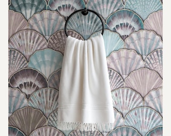 Papel de parede costeiro, decoração de parede com conchas, papel de parede náutico, decoração de banheiro, tom bege, padrão oceânico, revestimento de parede, arte para casa, papel de parede colorido