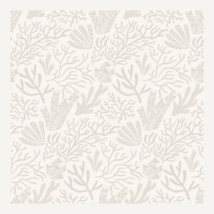 Carta da parati costiera, decorazione murale corallo, carta da parati tropicale, decorazione per il bagno, tono neutro, motivo botanico, rivestimento murale, arte per la casa