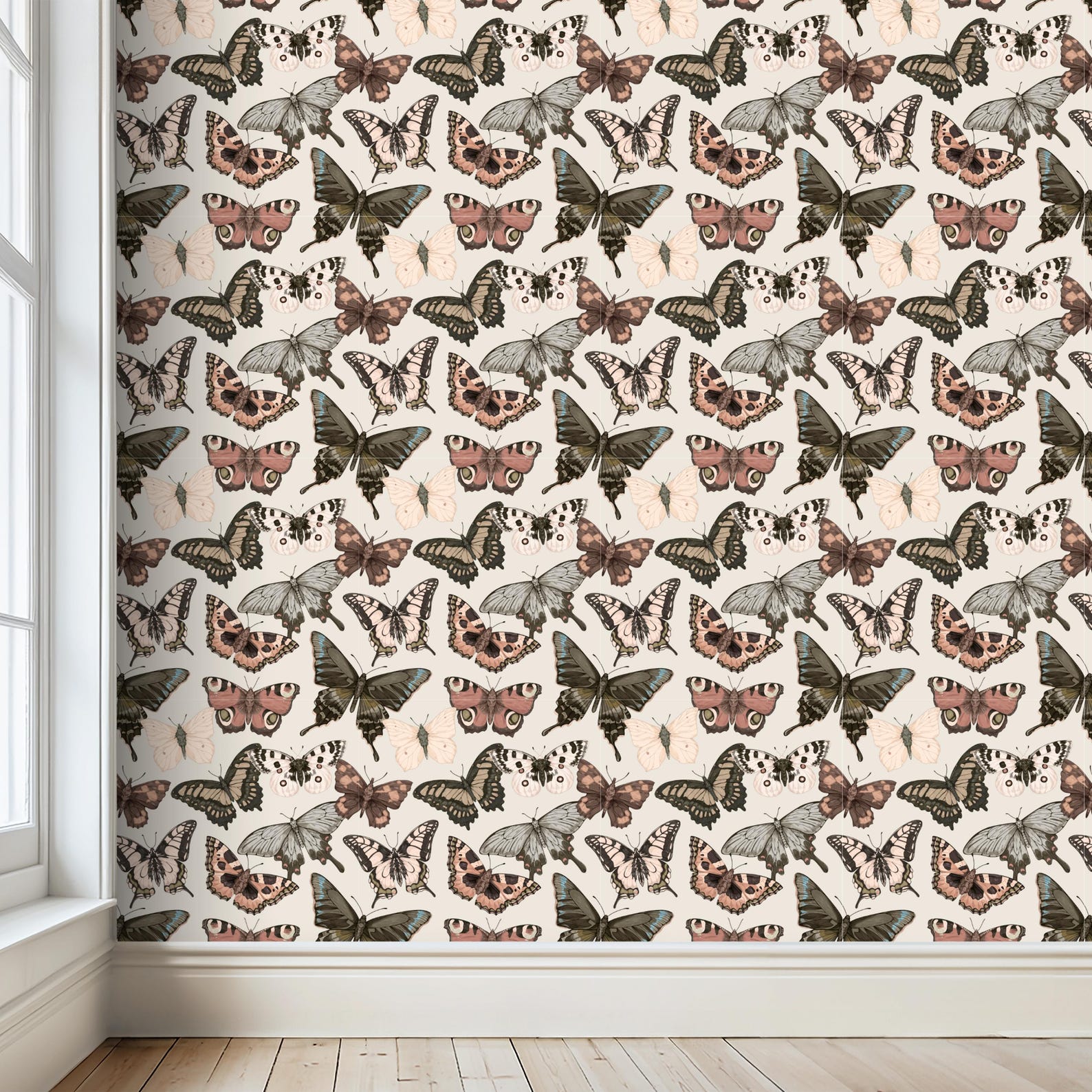 Peel and Stick Wallpaper Boho Butterfly Wall Decal Butterflies Living ...