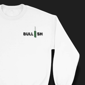 Minimalistisk broderad "Bullish"-tröja: Gåva för krypto-, valuta- och aktiemarknadshandlare
