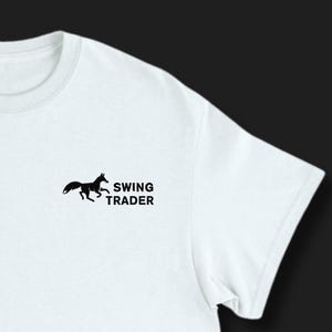 Minimalist Swing Trader Fox Embroidered T-Shirt, Subtle Swing Trader Shirt, Forex Crypto Stock Trading Shirt, Gift for Traders and Investors