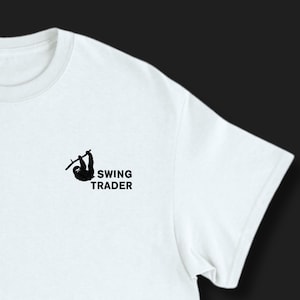 Minimalist Swing Trader Sloth Embroidered T-Shirt, Stock Crypto Forex Trading Shirt, Subtle Swing Trader T-shirt, Gift for Swing Traders